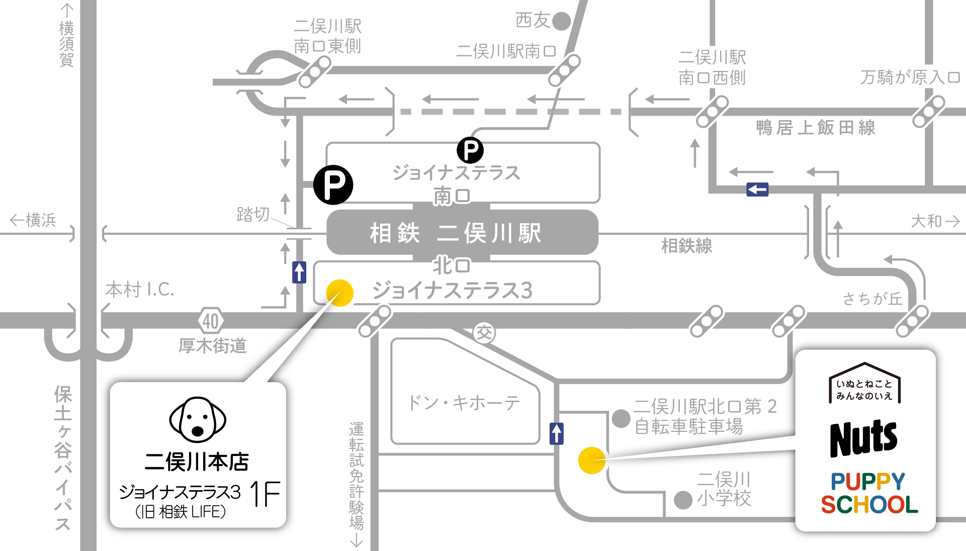 二俣川本店へのアクセス